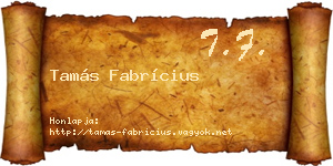 Tamás Fabrícius névjegykártya