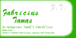fabricius tamas business card